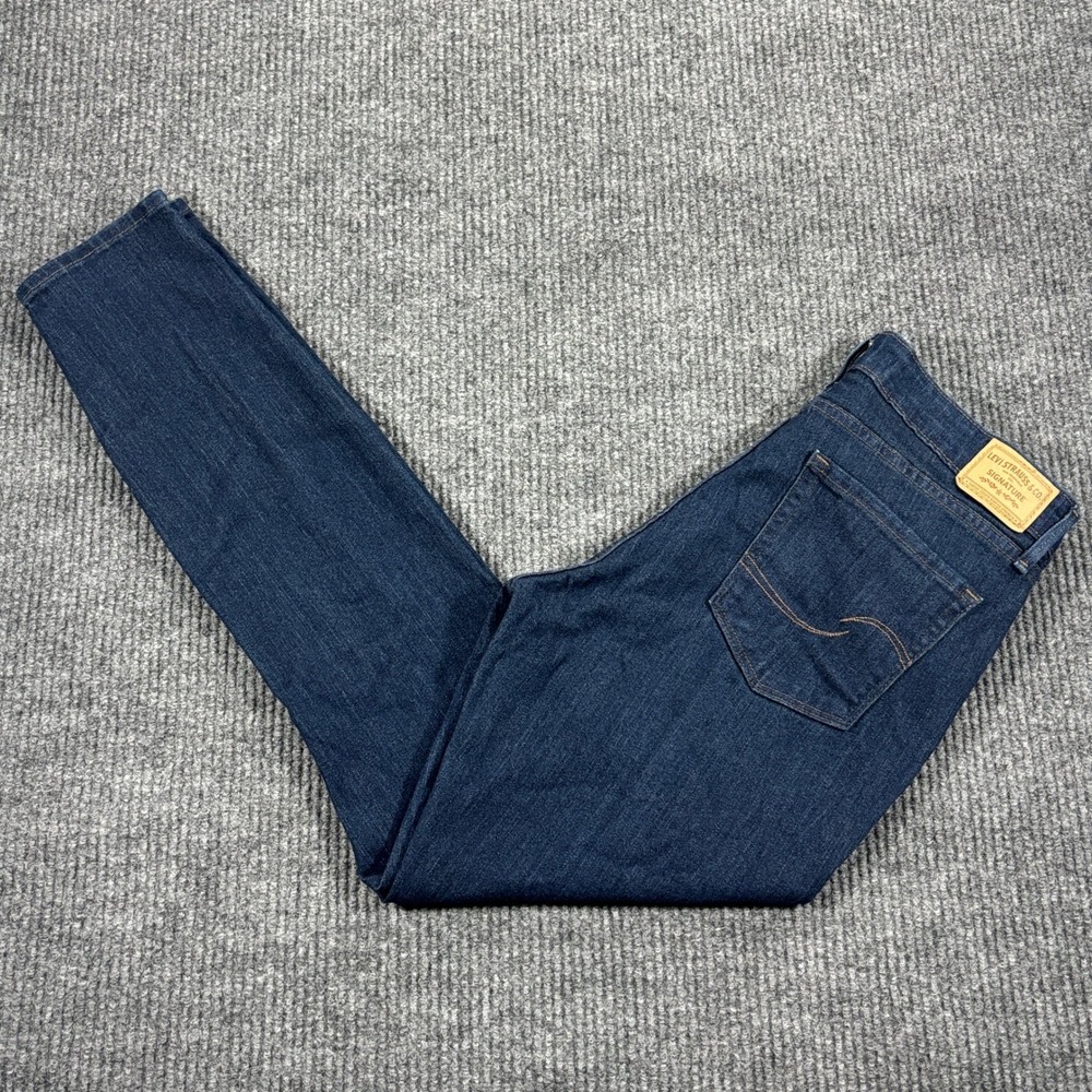 Levi Strauss Signature Mid-Rise Skinny Women 10 Dark Blue Stretch Denim Jeans